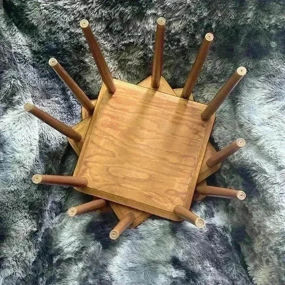 Set of  3 Mid Century Danish Modern Wood Formica Stacking Nesting
Tables - Picture 13 of 16